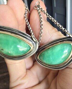 Chyroprase OoAK Handmade Artisan Earrings Sterling